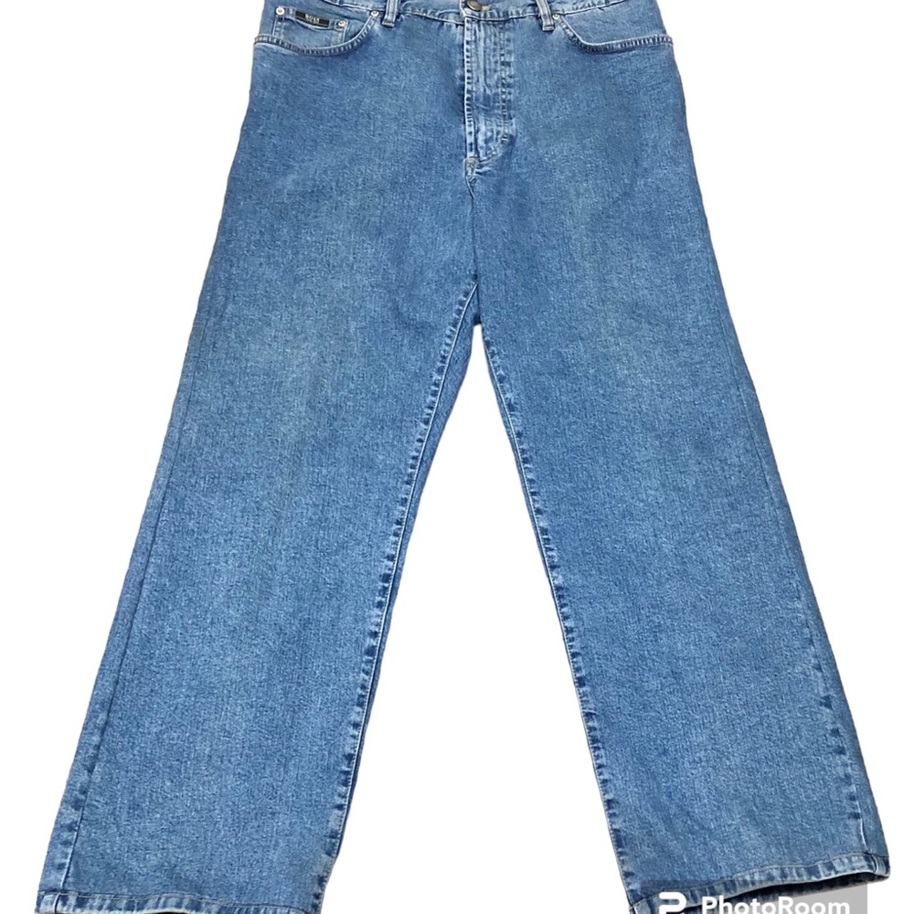 Hugo Boss CUSTER Straight Leg Jeans Men’s 38x36” Zip Front Blue EUC